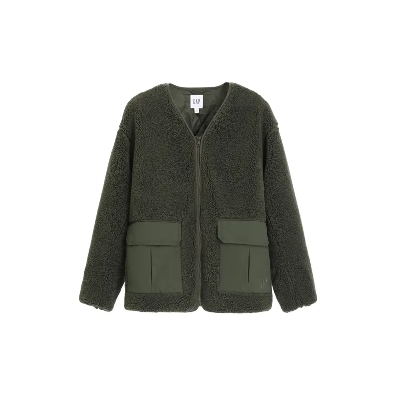 GAP Velvet-feel Coat Men's Green-1