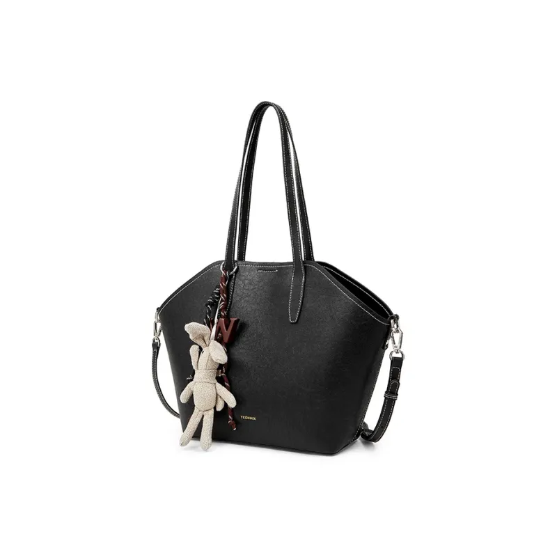 Teenmix Cow Leather Shoulder Bag, Dome Bag, Tote Bag Regular Women's Brown/Coffee/Black-14