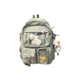 Green Printer Ribbons Backpack Bear, Flying Duck Charm+Badge Clothing Sets