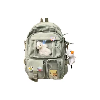 Tonlion Nylon Backpack Large Size Women's Beige/Green/Black