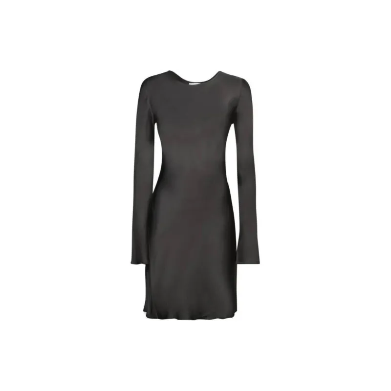 GANNI Solid Satin Mini Dress-1