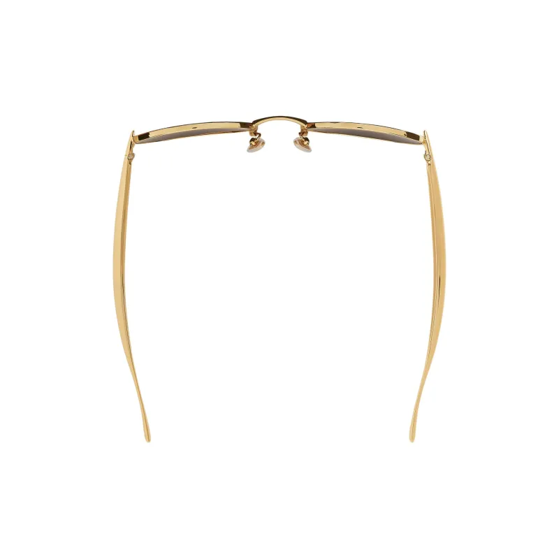 Bottega Veneta Metal Oval Sunglasses Women's Gold-2