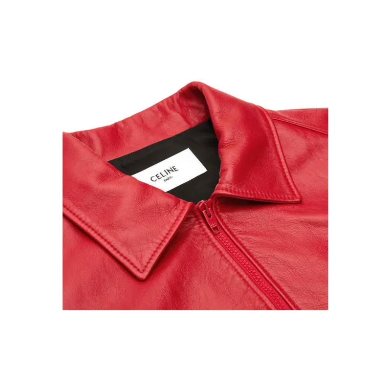 CELINE SS23 Leather Jackets Coats Men's Red-3