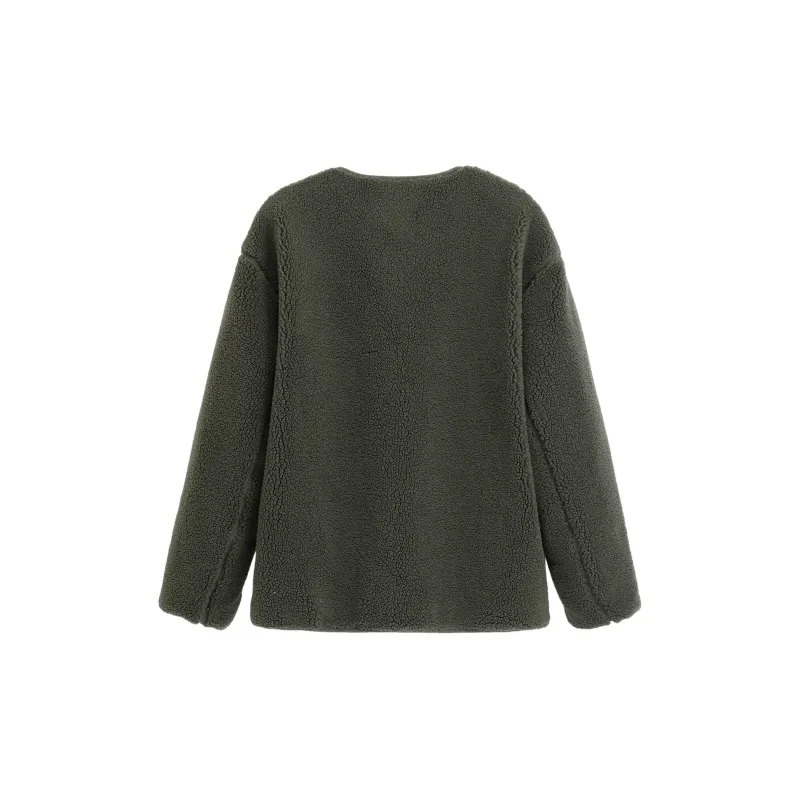 GAP Velvet-feel Coat Men's Green-2