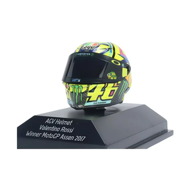 MINICHAMPS Biker Hobby Model IP AGV Helmet Valentino Rossi 2017 MotoGP World Champion Assembled Models-4