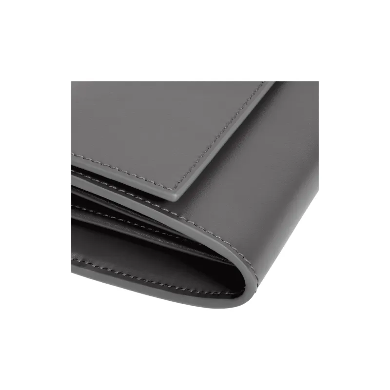 CELINE 16 Calfskin Wallet Large Size Women's Gray-4
