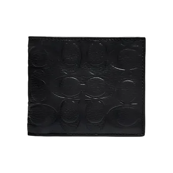 COACH 3 IN 1 Wallet Leather Wallet, Card Holder Regular Men's Black