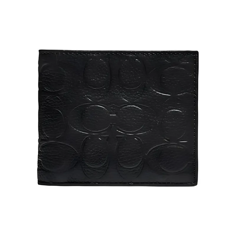 COACH 3 IN 1 Wallet Leather Wallet, Card Holder Regular Men's Black-0