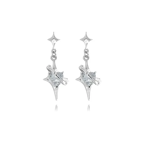 Muyan Alloy Heart Planet Hoop Earrings Women's-3