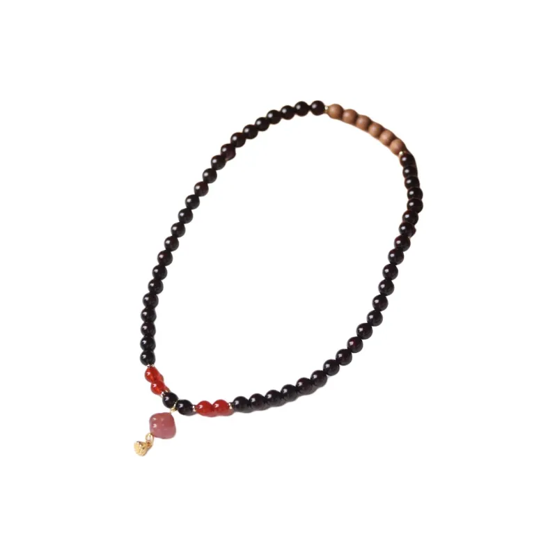 LINKY Laboratory Small Leaf Red Sandalwood Precious Wood Bracelets Unisex-1