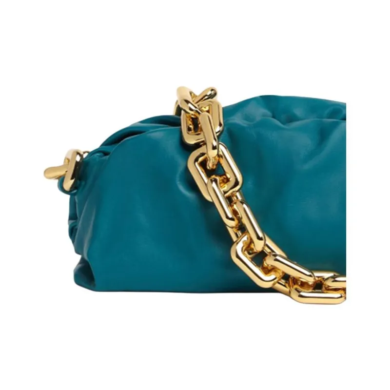 Bottega Veneta POUCH Cloud Bag Leather Handbag Clutch Women's Green-3
