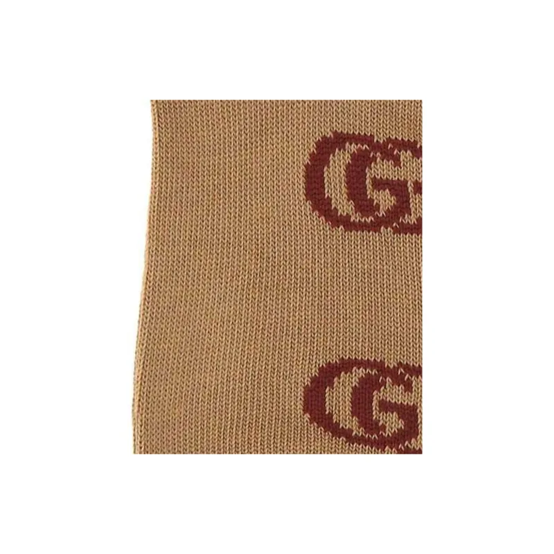 GUCCI Mid Calf Socks Unisex 1 Pack Brown-4