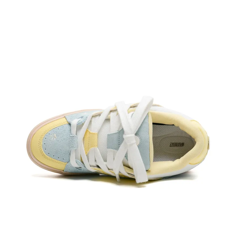 Anime Story Wear resistant, Lightweight, Breathable, And Non slip. Low Top Skateboard Shoes Women's Yellow Blue White-4