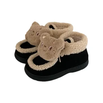 Thin Strips Cotton Slippers Women's, Black