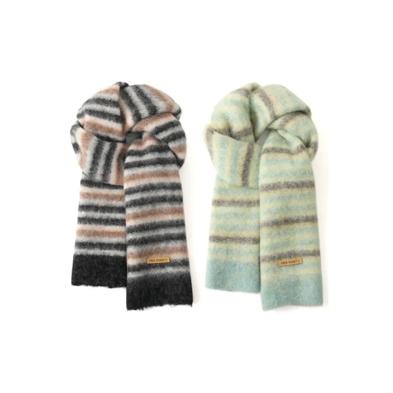 FREE RABBITⅡ Wool Knit Scarves Unisex-18