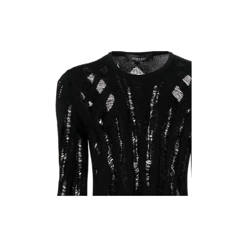 VERSACE Slashed Knit Jumper-4
