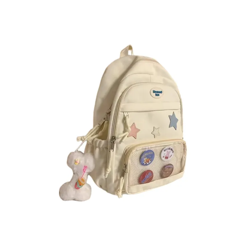 Tonlion Cotton Backpack Tubas Women's White/Blue-1