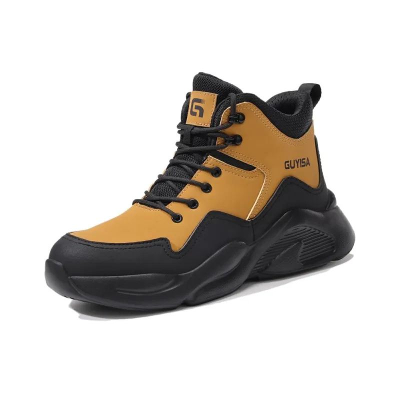 Blue Gull Shield Anti Slip And Wear Resistant Lightweight High Top Outdoor Shoes Men's Yellow Black-1