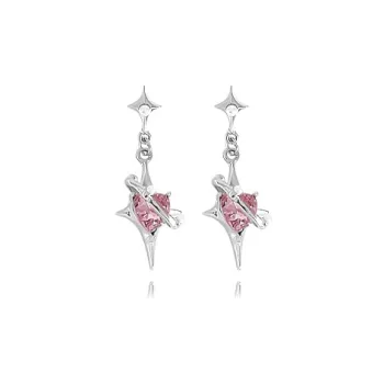 Muyan Alloy Heart Planet Hoop Earrings Women's