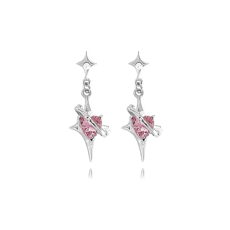 Muyan Alloy Heart Planet Hoop Earrings Women's
