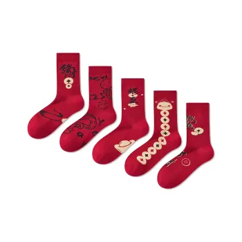 JIAZINI Mid Calf Socks Women's Combo Set