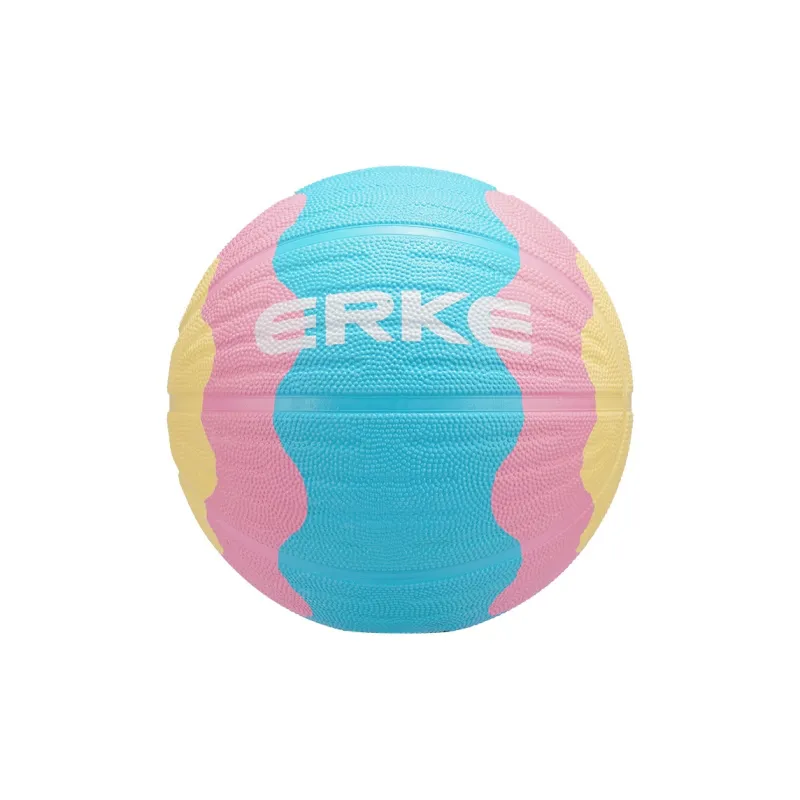 Erke Rubber Basketball Blue Pink Yellow Size 7 Ball Training Unisex-1