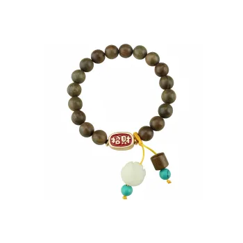 YUFANGCHUN Green Sandalwood Wooden Bracelets Unisex