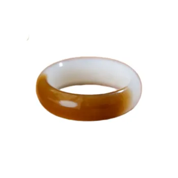 Jade Charm Yao Hetian Jade Rings White Jade/Pale Greenish White Jade Unisex