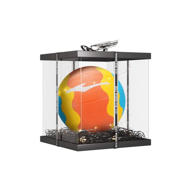 Erke Rubber Basketball Orange Yellow Blue Size 5 Training Unisex-5