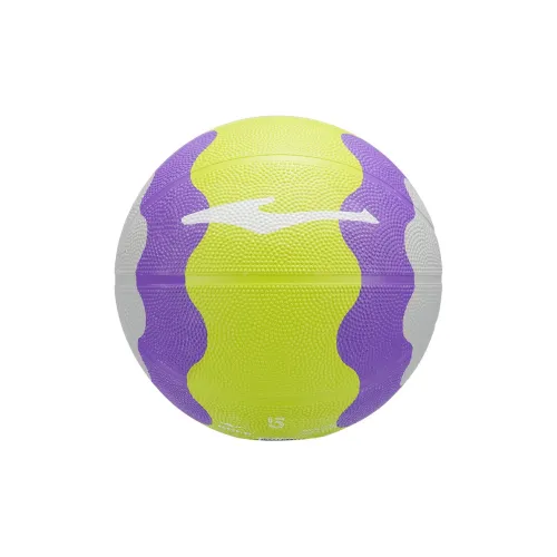 Erke Rubber Basketball Green Purple Gray Size 5 Training Unisex