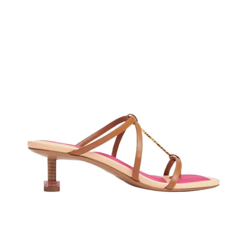 Jacquemus Pralu 45mm Leather Sandals-1