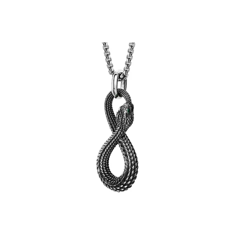 MYSH 925 Sterling Silver Necklaces Men's Black-0