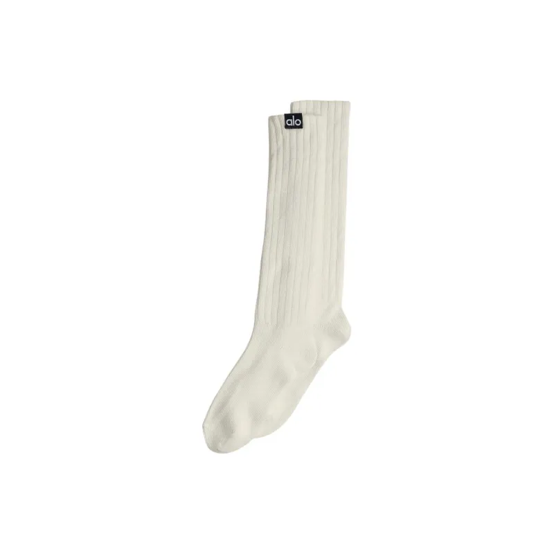 Alo Yoga Mid Calf Socks Unisex 1 Pack Ecru-0