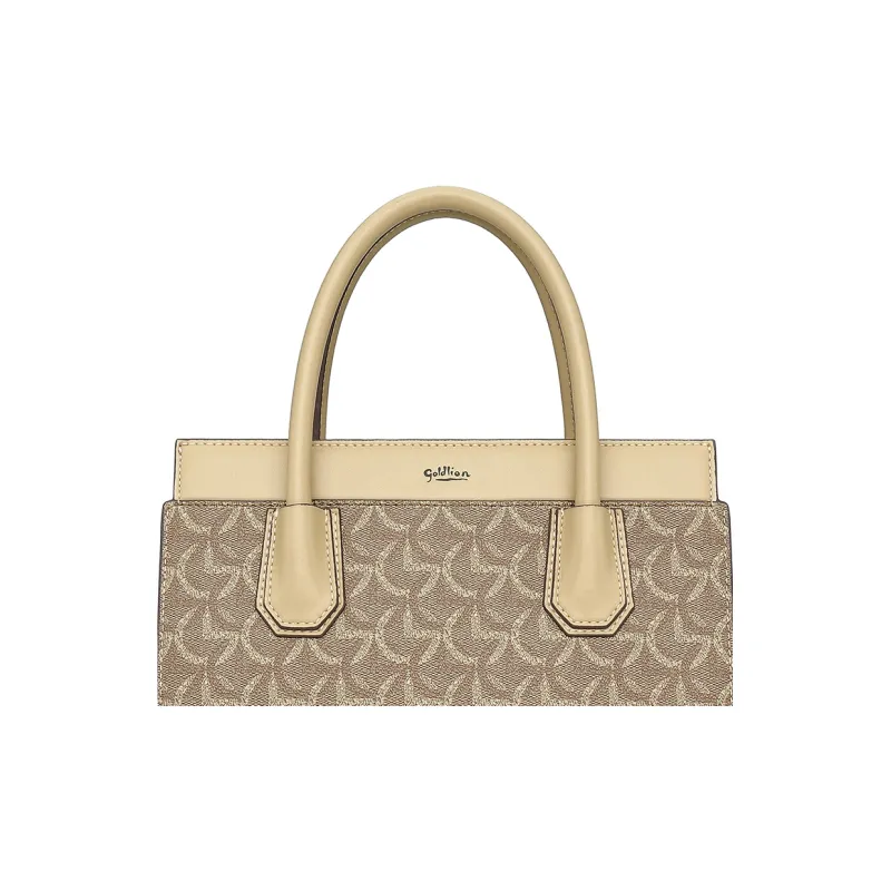 GOLDLION PVC Birkin Bag Shoulder Bag Crossbody Bag Handbag Small Size Unisex Khaki/Apricot/Brown-11
