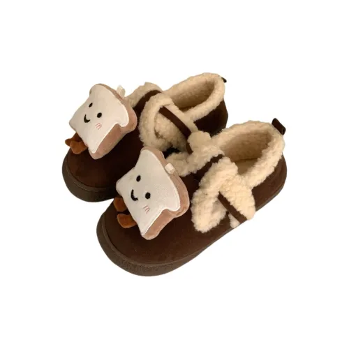 Thin Strips Cotton Slippers Women's, Dark Coffee
