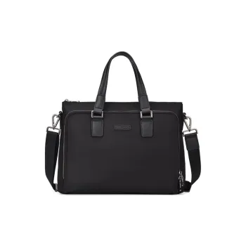 Hush Puppies Fabric Briefcase Laptop Bag Handbag Medium Size Men's Black