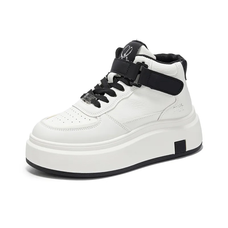 La Chapelle High Top Skateboard Shoes Women's Beige Black-1