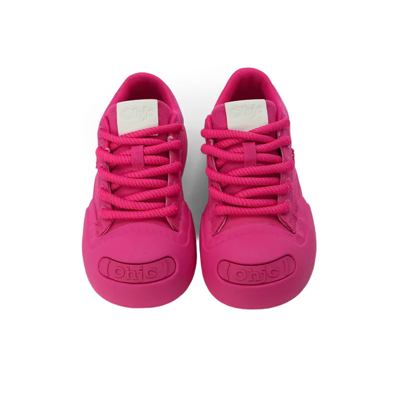 OHJC Slip Resistant Breathable Low Top Skateboard Shoes Women's Pink-2