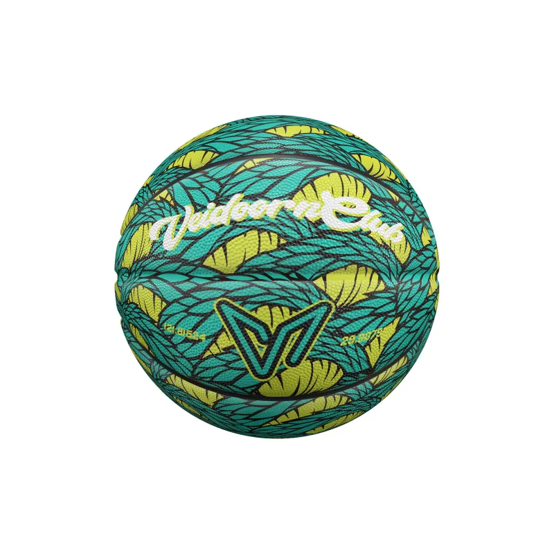 VEIDOORN Rubber Basketball Green Size 7 Ball Street Training Competition Unisex-4