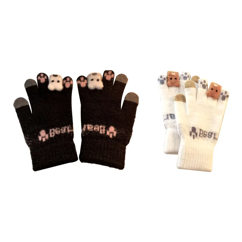 IOTS Fleece Thickened Cycling, Windproof, Casual And Versatile Cooling Gloves Women's-6