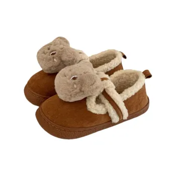 Thin Strips Cotton Slippers Women's, Light Brown