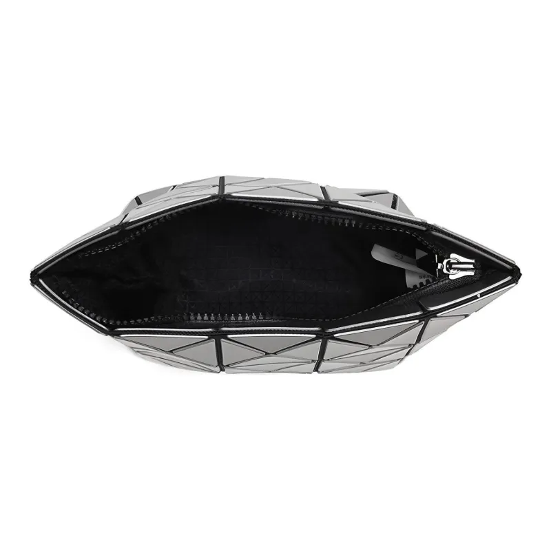 ISSEY MIYAKE Prism Nylon With Polyester Clutch Makeup Bag Women's Silver-4
