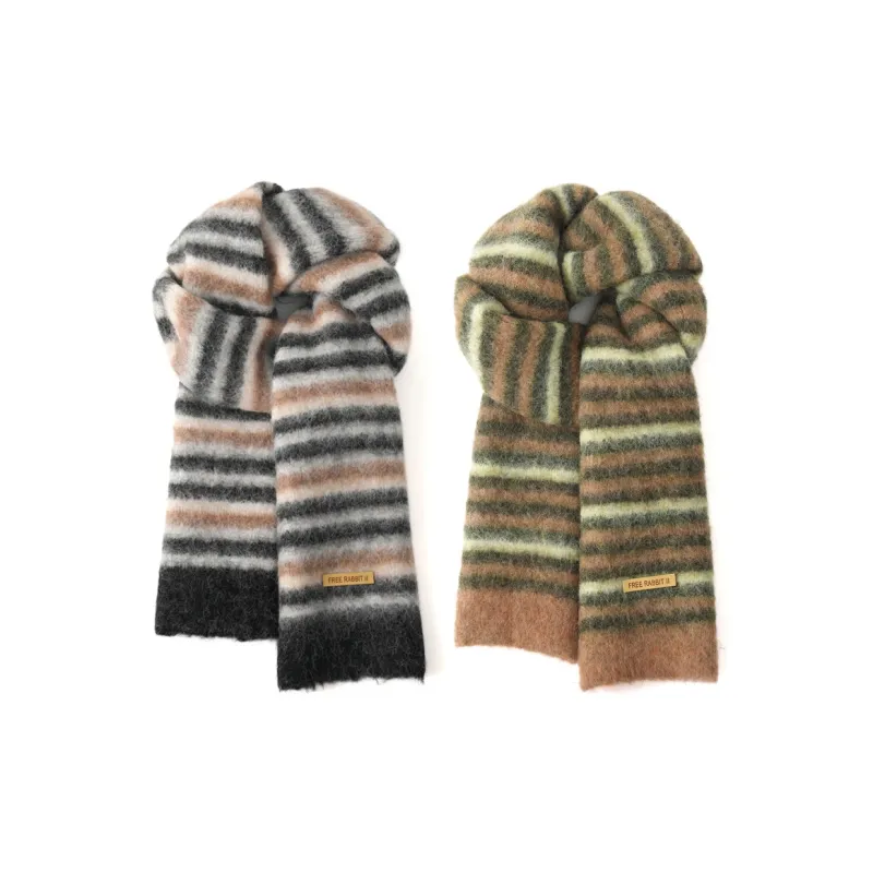 FREE RABBITⅡ Wool Knit Scarves Unisex-19