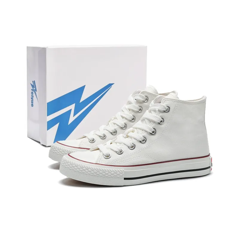 Feiyue Slip Resistant, Abrasion Resistant, Breathable, Lightweight High Top Canvas Shoes Unisex White-6