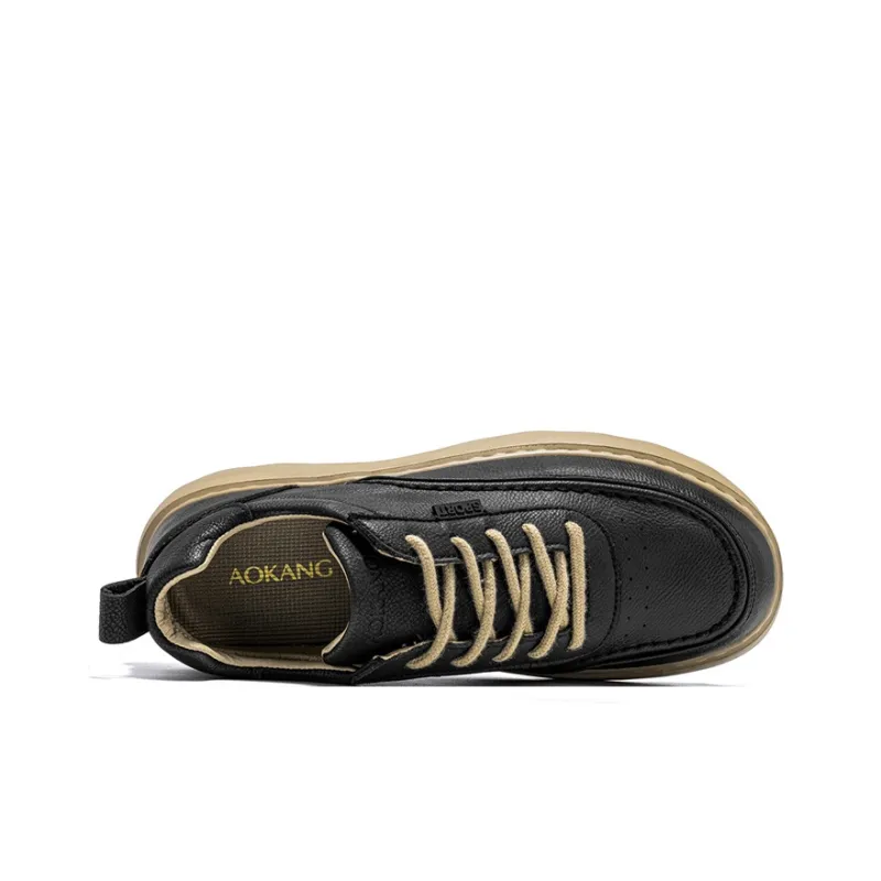 AOKANG Maillard Style Series Work Boots Men Low Top Yellow Brown/Black-8
