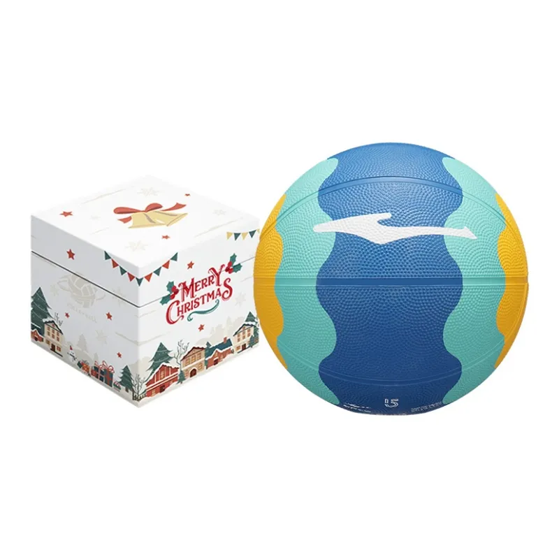 Erke Rubber Basketball Blue Yellow Size 5 Ball Training Unisex-9