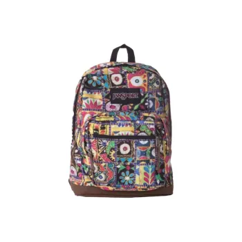 JanSport Polyester Backpack Medium Size Unisex Brown & Multicolor