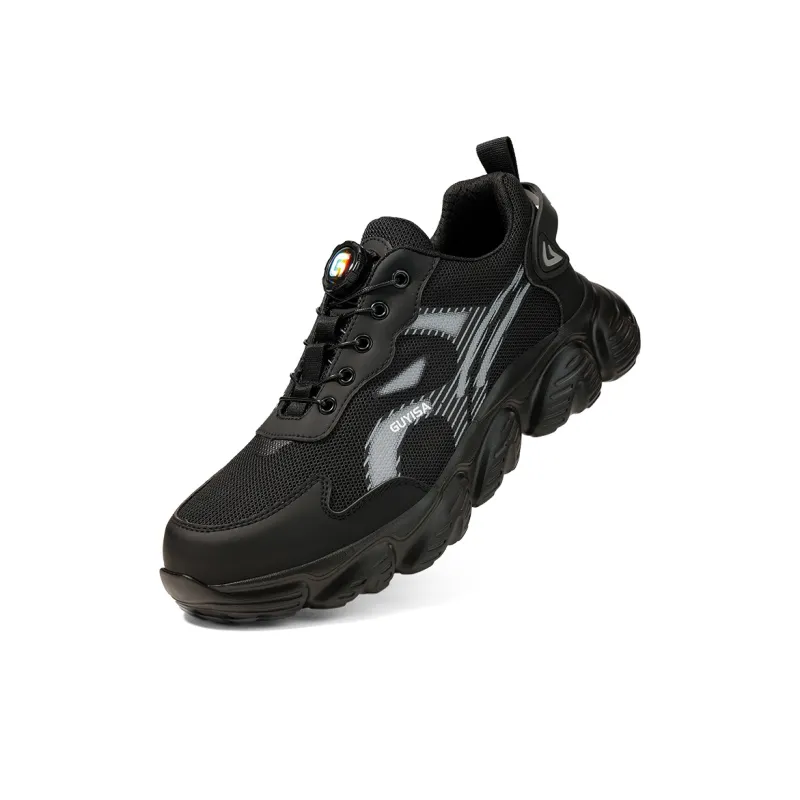 Blue Gull Shield Wear Resistant Support Low Top Outdoor Shoes Unisex Black-2