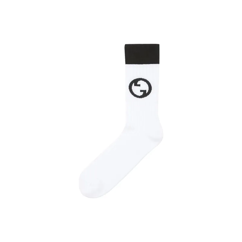 GUCCI Interlocking G Logo Embroidered Socks-1