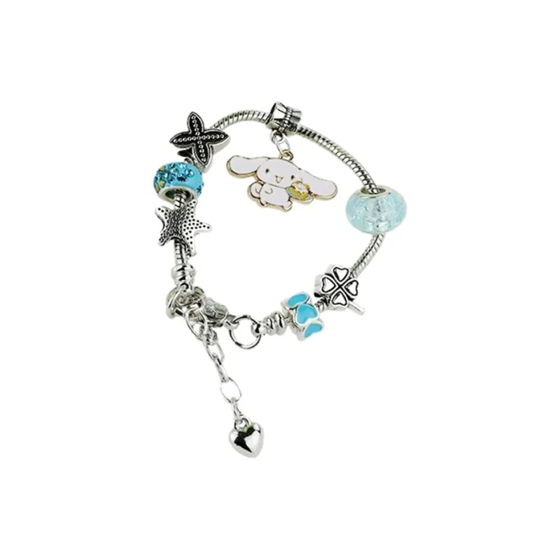 Sanrio Characters Pochacco Cinnamoroll Trendy Metal Beaded Bracelet Fashion Versatile Students Alloy Bracelet Hand Rope-0